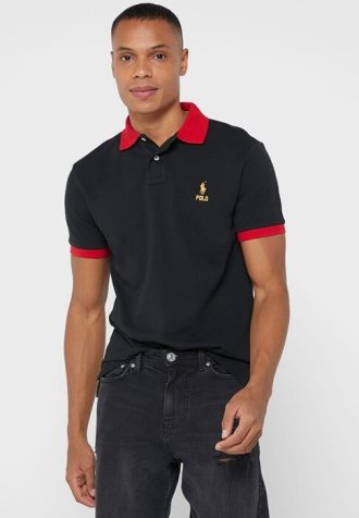 Camisetas esenciales Ralph Lauren negras para hombre