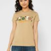 Camisetas gráficas de cuello redondo Ralph Lauren para mujer en color marrón