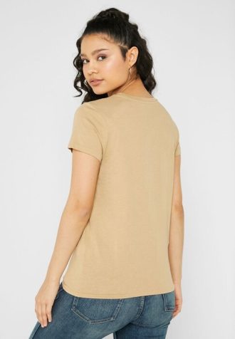 Camisetas gráficas de cuello redondo Ralph Lauren para mujer en color marrón