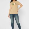Camisetas gráficas de cuello redondo Ralph Lauren para mujer en color marrón