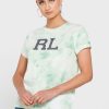 Camisetas gráficas de cuello redondo Ralph Lauren verdes para mujer Camisetas gráficas de cuello redondo Ralph Lauren verdes para mujer