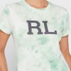 Camisetas gráficas de cuello redondo Ralph Lauren verdes para mujer Camisetas gráficas de cuello redondo Ralph Lauren verdes para mujer