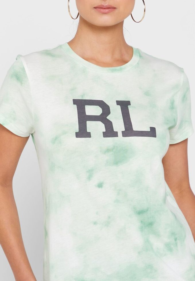 Camisetas gráficas de cuello redondo Ralph Lauren verdes para mujer Camisetas gráficas de cuello redondo Ralph Lauren verdes para mujer
