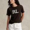 Camisetas marrones con el logotipo de Ralph Lauren RL para mujer Camisetas marrones con el logotipo de Ralph Lauren RL para mujer
