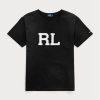 Camisetas negras con el logotipo de Ralph Lauren RL para mujer Camisetas negras con el logotipo de Ralph Lauren RL para mujer