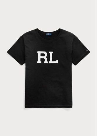 Camisetas negras con el logotipo de Ralph Lauren RL para mujer