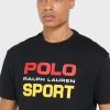 Camisetas negras de cuello redondo con el logotipo de Ralph Lauren para hombre