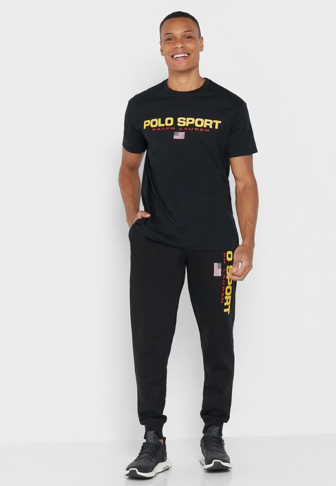 Camisetas negras de cuello redondo con el logotipo de Ralph Lauren para hombre