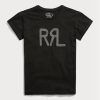 Camisetas negras de jersey de algodón con el logotipo de Ralph Lauren para mujer Camisetas negras de jersey de algodón con el logotipo de Ralph Lauren para mujer