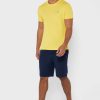 Camisetas Ralph Lauren amarillas de cuello redondo con logo en el pecho para hombre Camisetas Ralph Lauren amarillas de cuello redondo con logo en el pecho para hombre