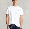 Camisetas Ralph Lauren blancas de cuello redondo y corte clásico para hombre Camisetas Ralph Lauren blancas de cuello redondo y corte clásico para hombre
