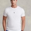 Camisetas Ralph Lauren blancas de cuello redondo y corte entallado para hombre