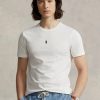 Camisetas Ralph Lauren blancas de cuello redondo y corte entallado para hombre