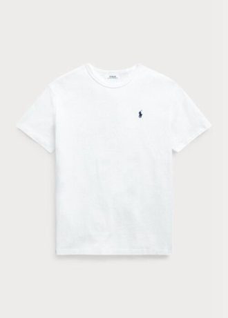 Camisetas Ralph Lauren blancas de jersey grueso de corte clásico para hombre Camisetas Ralph Lauren blancas de jersey grueso de corte clásico para hombre