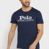 Camisetas Ralph Lauren con logo en el pecho para hombre en azul marino Camisetas Ralph Lauren con logo en el pecho para hombre en azul marino