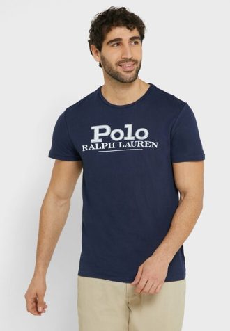 Camisetas Ralph Lauren con logo en el pecho para hombre en azul marino Camisetas Ralph Lauren con logo en el pecho para hombre en azul marino