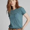 Camisetas Ralph Lauren de algodón índigo con bolsillo para mujer en azul Camisetas Ralph Lauren de algodón índigo con bolsillo para mujer en azul