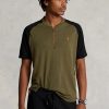 Camisetas Ralph Lauren de alto rendimiento en color oliva para hombre, personalizadas y ajustadas