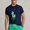 Camisetas Ralph Lauren de corte clásico Big Pony para hombre en azul marino Camisetas Ralph Lauren de corte clásico Big Pony para hombre en azul marino