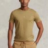 Camisetas Ralph Lauren de cuello redondo, entalladas y personalizadas, color marrón para hombre