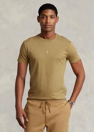 Camisetas Ralph Lauren de cuello redondo, entalladas y personalizadas, color marrón para hombre Camisetas Ralph Lauren de cuello redondo, entalladas y personalizadas, color marrón para hombre