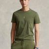 Camisetas Ralph Lauren de cuello redondo, personalizadas y ajustadas, en color oliva para hombre Camisetas Ralph Lauren de cuello redondo, personalizadas y ajustadas, en color oliva para hombre