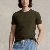 Camisetas Ralph Lauren de cuello redondo, personalizadas y ajustadas, en color oliva para hombre Camisetas Ralph Lauren de cuello redondo, personalizadas y ajustadas, en color oliva para hombre