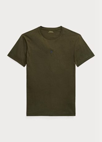 Camisetas Ralph Lauren de cuello redondo, personalizadas y ajustadas, en color oliva para hombre Camisetas Ralph Lauren de cuello redondo, personalizadas y ajustadas, en color oliva para hombre