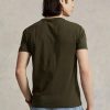 Camisetas Ralph Lauren de cuello redondo, personalizadas y ajustadas, en color oliva para hombre Camisetas Ralph Lauren de cuello redondo, personalizadas y ajustadas, en color oliva para hombre