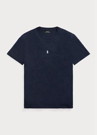Camisetas Ralph Lauren de cuello redondo, personalizadas y ajustadas, para hombre, color azul marino Camisetas Ralph Lauren de cuello redondo, personalizadas y ajustadas, para hombre, color azul marino