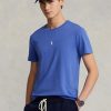 Camisetas Ralph Lauren de cuello redondo, personalizadas y entalladas, en azul marino para hombre