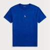 Camisetas Ralph Lauren de cuello redondo, personalizadas y entalladas, en azul marino para hombre