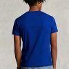 Camisetas Ralph Lauren de cuello redondo, personalizadas y entalladas, en azul marino para hombre