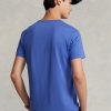Camisetas Ralph Lauren de cuello redondo, personalizadas y entalladas, en azul marino para hombre