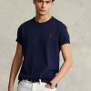 Camisetas Ralph Lauren de jersey grueso de corte clásico para hombre en azul marino