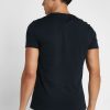 Camisetas Ralph Lauren Essential con cuello en V para hombre, color negro
