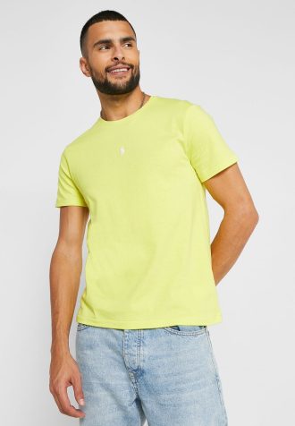 Camisetas Ralph Lauren Essential de cuello redondo amarillas para hombre Camisetas Ralph Lauren Essential de cuello redondo amarillas para hombre
