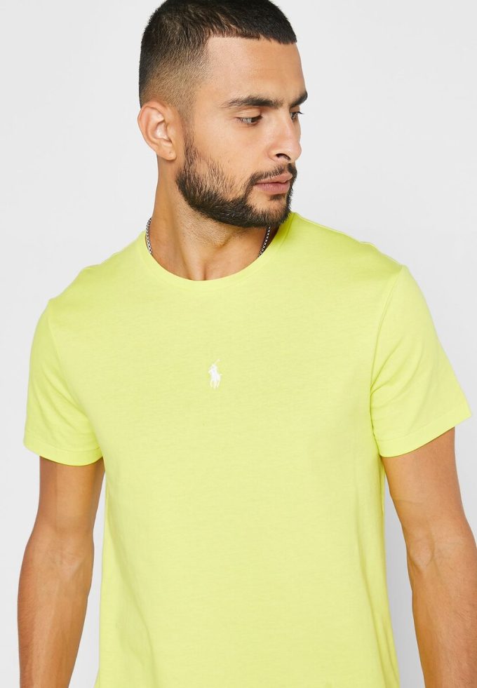 Camisetas Ralph Lauren Essential de cuello redondo amarillas para hombre