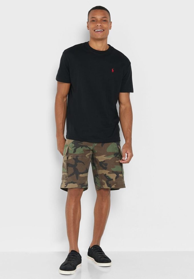 Camisetas Ralph Lauren Essential de cuello redondo negras para hombre