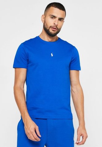 Camisetas Ralph Lauren Essential de cuello redondo para hombre en azul Camisetas Ralph Lauren Essential de cuello redondo para hombre en azul