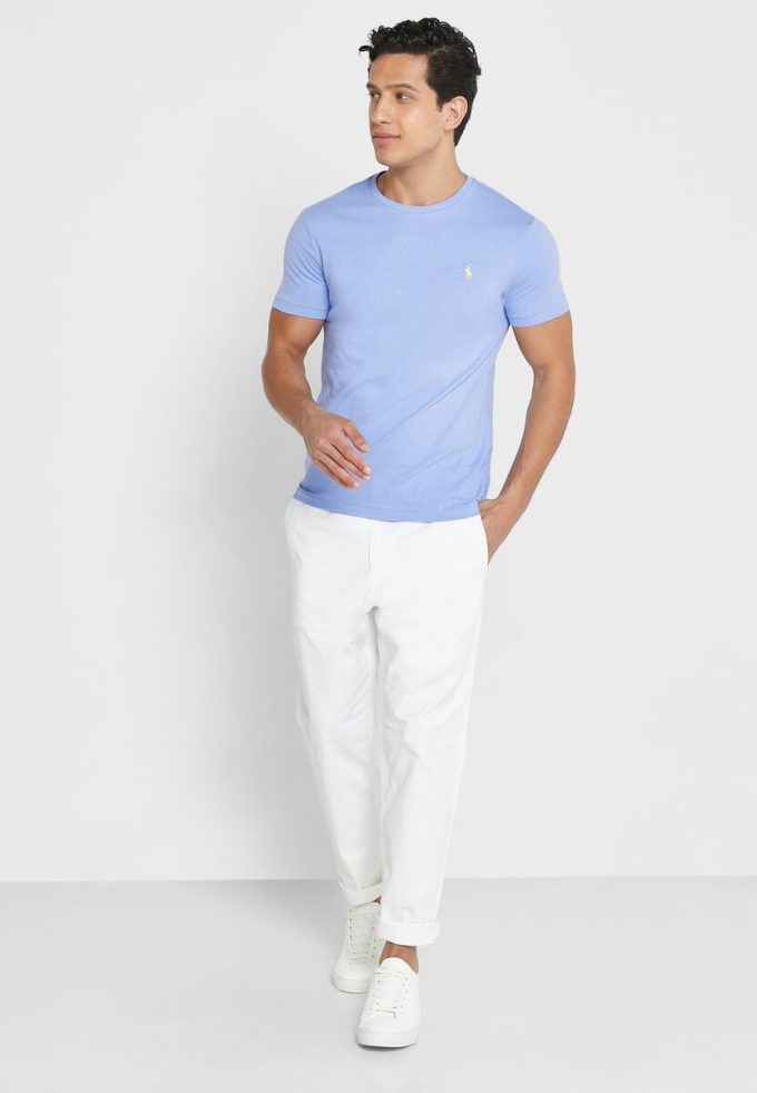 Camisetas Ralph Lauren Essential de cuello redondo para hombre en azul Camisetas Ralph Lauren Essential de cuello redondo para hombre en azul