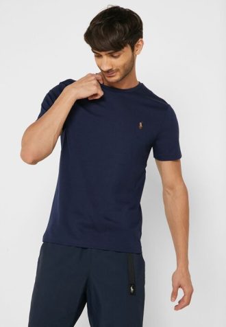 Camisetas Ralph Lauren Essential de cuello redondo para hombre en azul marino Camisetas Ralph Lauren Essential de cuello redondo para hombre en azul marino