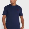 Camisetas Ralph Lauren Essential de cuello redondo para hombre en azul marino