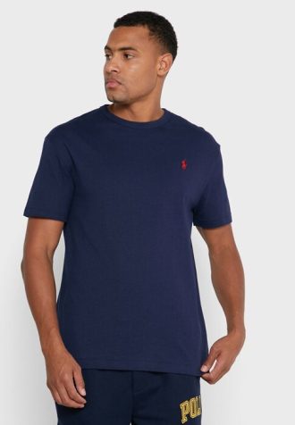 Camisetas Ralph Lauren Essential de cuello redondo para hombre en azul marino Camisetas Ralph Lauren Essential de cuello redondo para hombre en azul marino