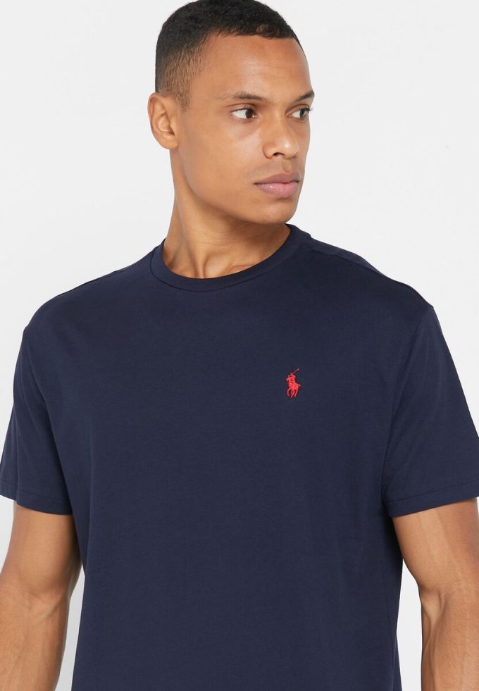 Camisetas Ralph Lauren Essential de cuello redondo para hombre en azul marino
