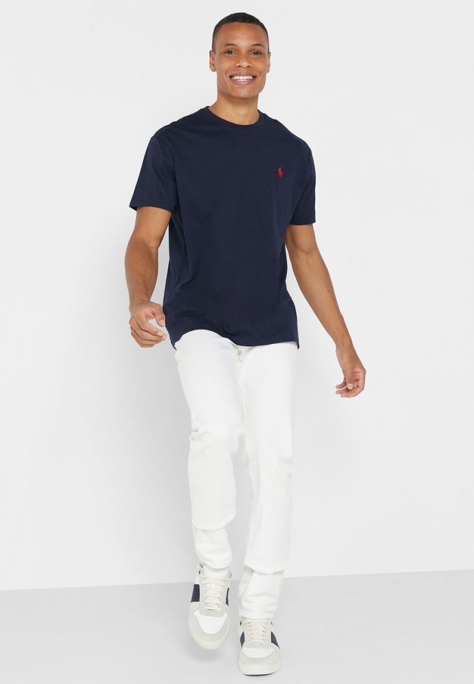 Camisetas Ralph Lauren Essential de cuello redondo para hombre en azul marino