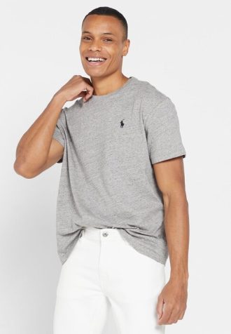 Camisetas Ralph Lauren Essential de cuello redondo para hombre en gris Camisetas Ralph Lauren Essential de cuello redondo para hombre en gris