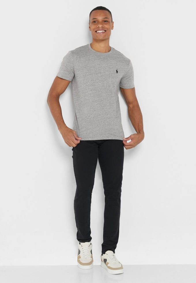 Camisetas Ralph Lauren Essential de cuello redondo para hombre en gris