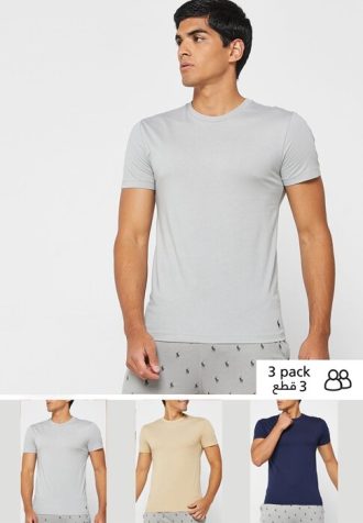 Camisetas Ralph Lauren multicolores de cuello redondo para hombre (paquete de 3) Camisetas Ralph Lauren multicolores de cuello redondo para hombre (paquete de 3)