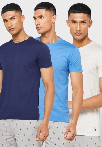 Camisetas Ralph Lauren multicolores de cuello redondo para hombre (paquete de 3) Camisetas Ralph Lauren multicolores de cuello redondo para hombre (paquete de 3)